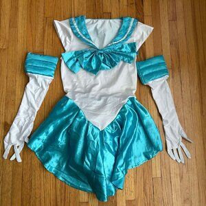 Child Costume Anime Pre-Cure White and Tarquoise Girls 11~12